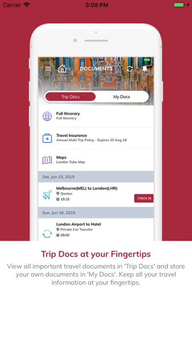 Tangkapan skrin Travel Key