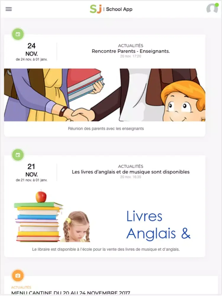 Capturas de pantalla de SJ School App iPad 