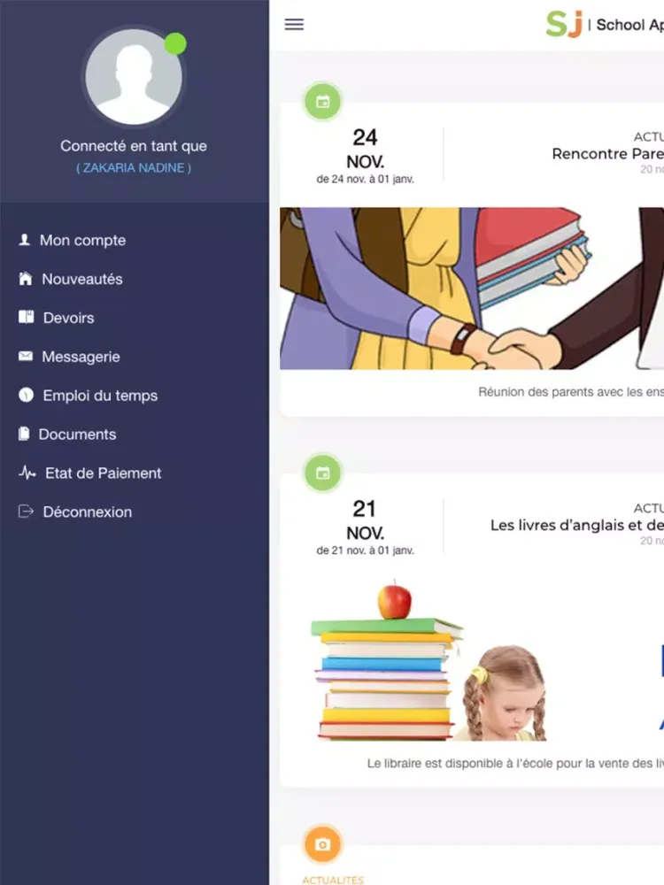 Capturas de pantalla de SJ School App iPad 