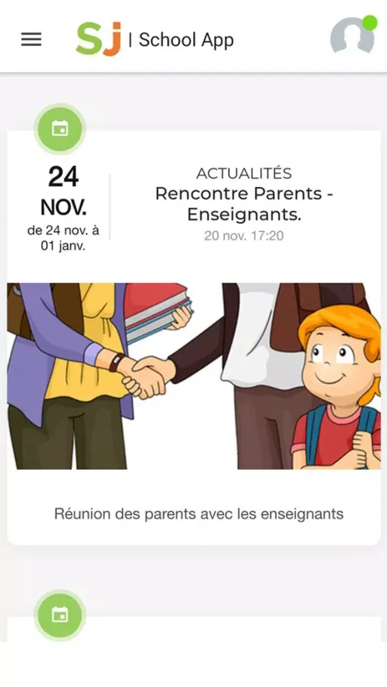 Capturas de pantalla de SJ School App