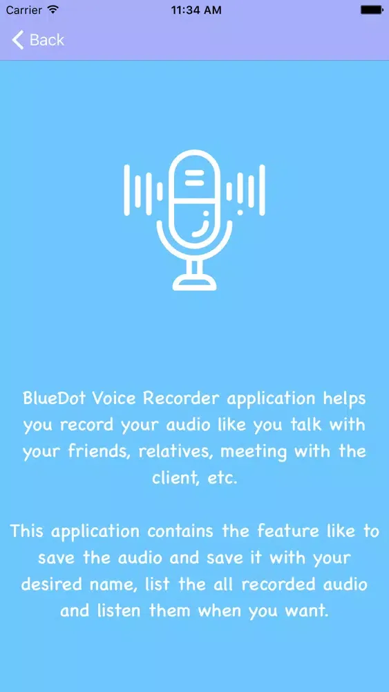 BlueDot Voice Recorder Screenshots