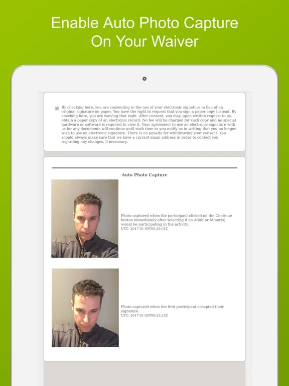 Скриншоты Smartwaiver Kiosk iPad 