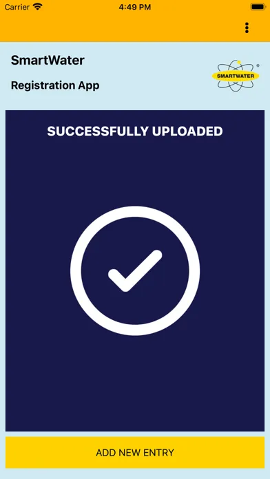 Tangkapan layar SmartWater Registration