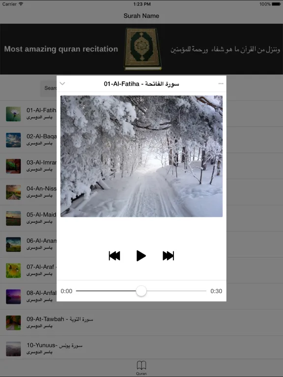 Capturas de pantalla de Yaser Al dousari - Quran mp3 - ياسر الدوسري iPad 