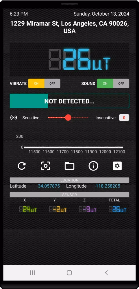 Magnetic Field Meter Screenshots