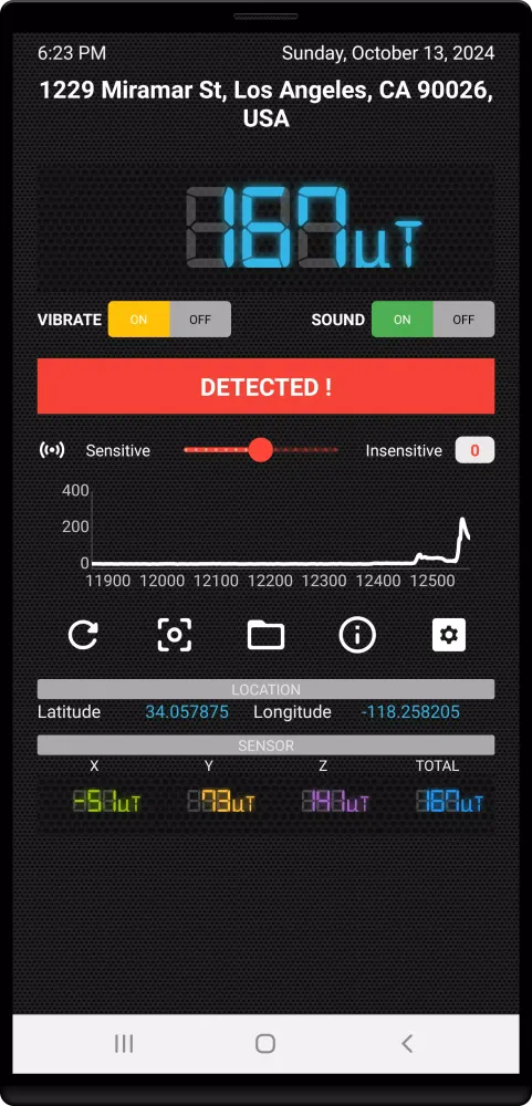 Magnetic Field Meter Screenshots