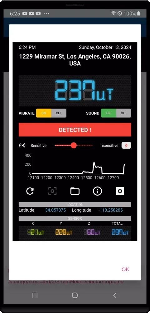 Magnetic Field Meter Screenshots