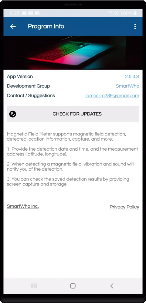 Magnetic Field Meter Screenshots
