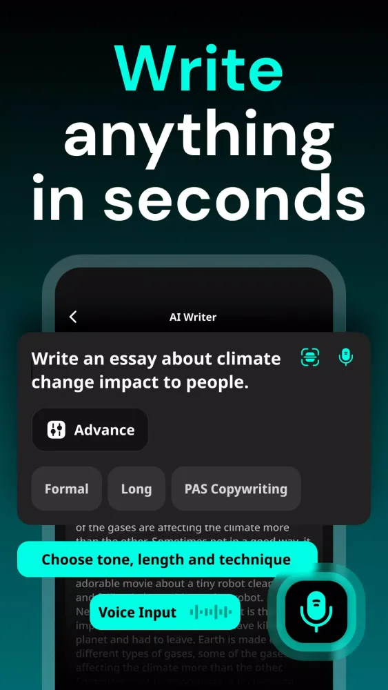 Zrzuty ekranu AI Writing: AI Essay Writer