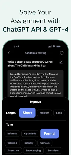 Capturas de tela do AI Chat Open Assistant Chatbot