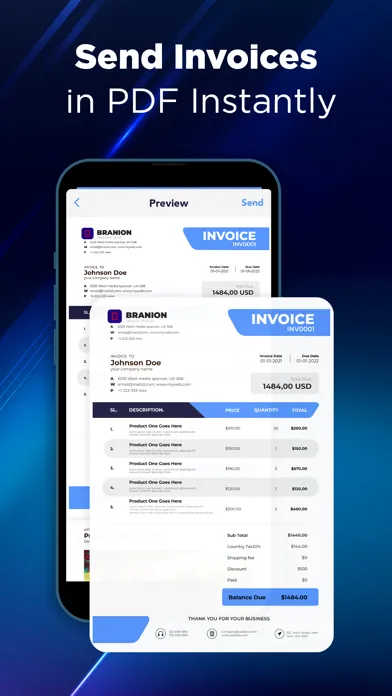 Simple Invoice & Receipt Maker Screenshots