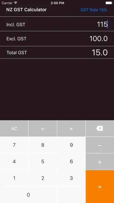 Capturas de tela do NZ AUS GST Calculator
