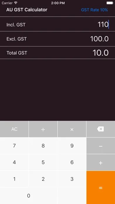 Capturas de tela do NZ AUS GST Calculator