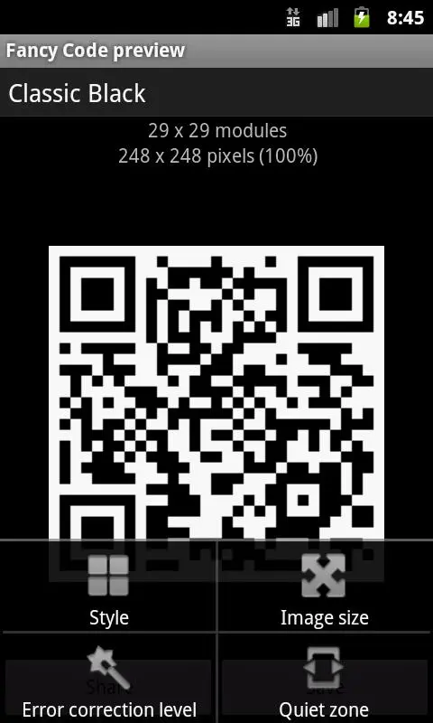Скриншоты Fancy QR Code