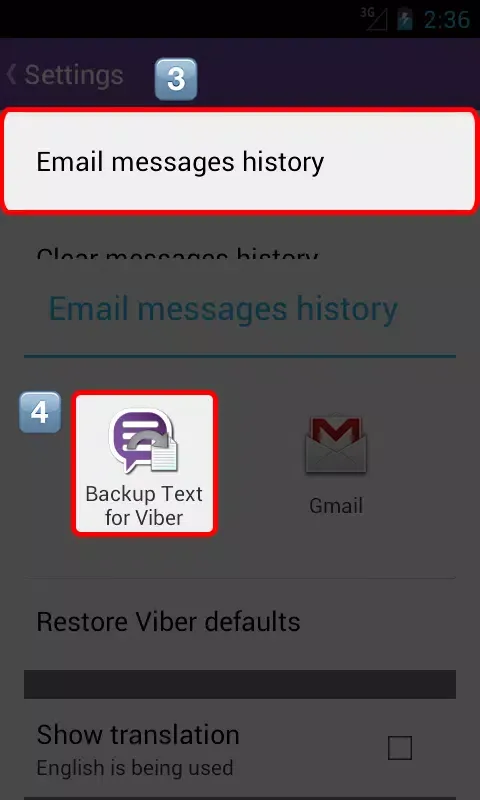 Captures d'écran de Backup Text for Viber