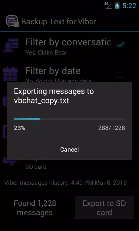 Captures d'écran de Backup Text for Viber