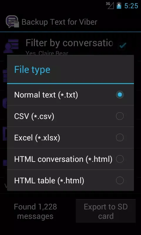 Captures d'écran de Backup Text for Viber