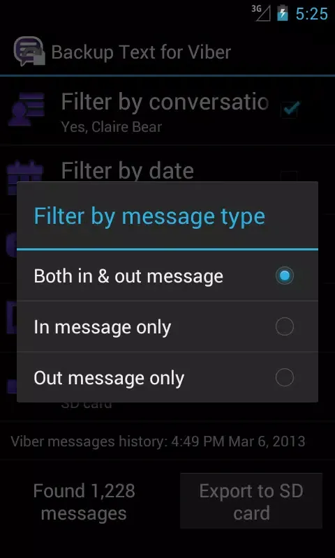 Captures d'écran de Backup Text for Viber