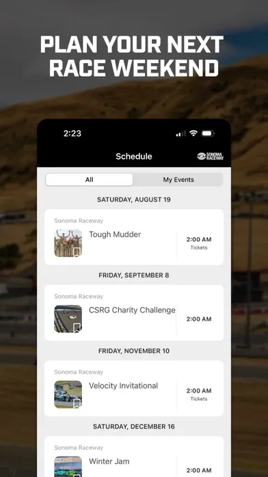 Captures d'écran de Sonoma Raceway