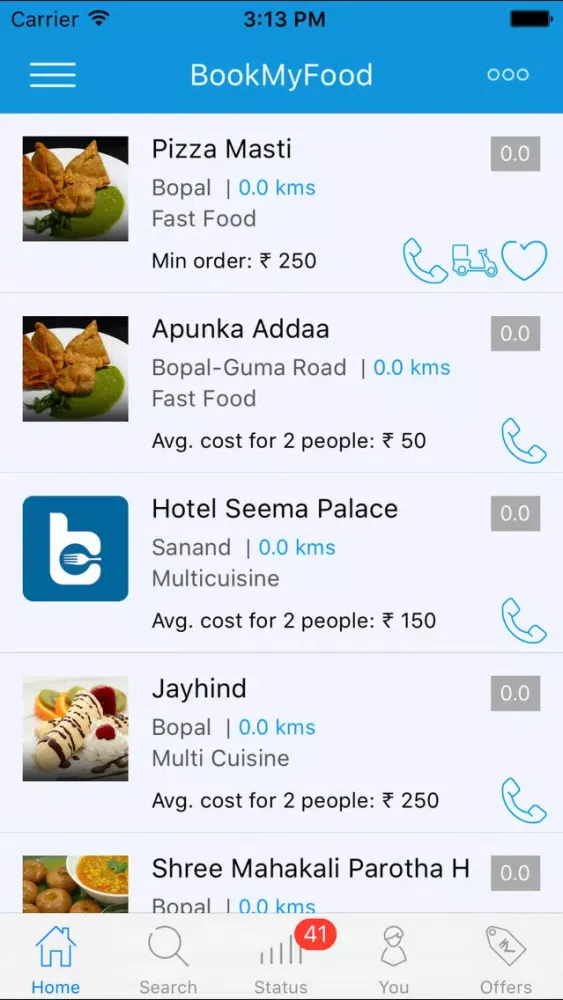 Ảnh chụp màn hình của BookMyFood