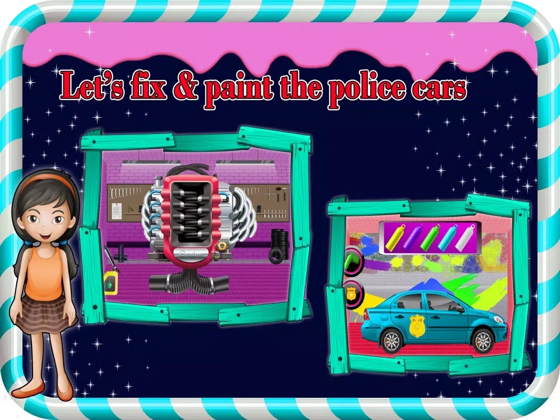 Police Car Repair & Fix it - Auto Vehicle Cleanup iPad 应用截图