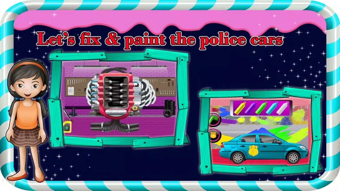 Police Car Repair & Fix it - Auto Vehicle Cleanup应用截图