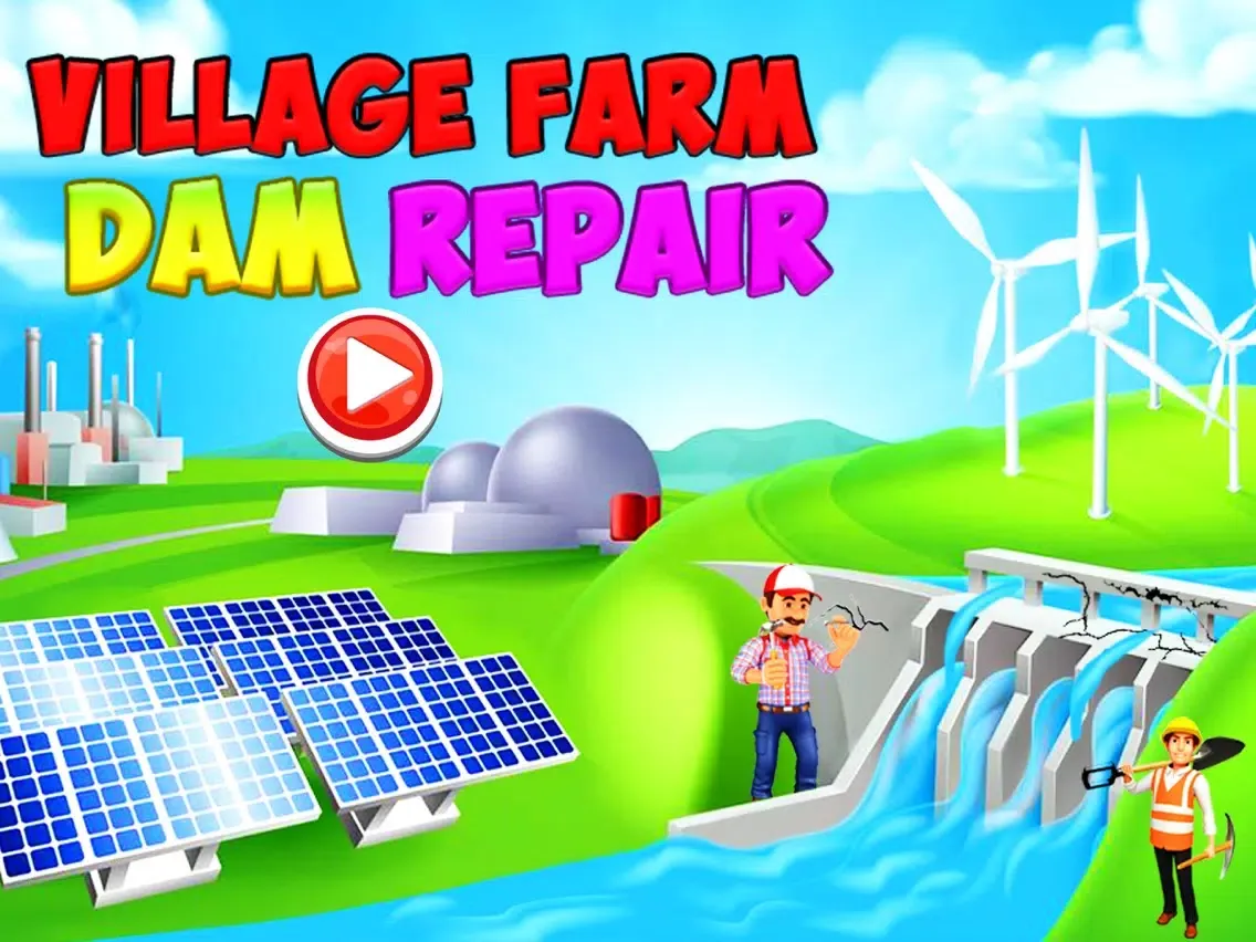 Village Farm Dam Repair: Construction Game iPad 应用截图
