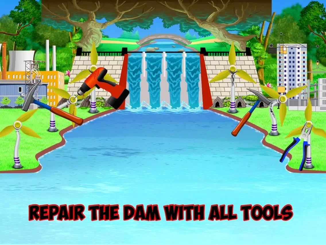 Village Farm Dam Repair: Construction Game iPad 应用截图