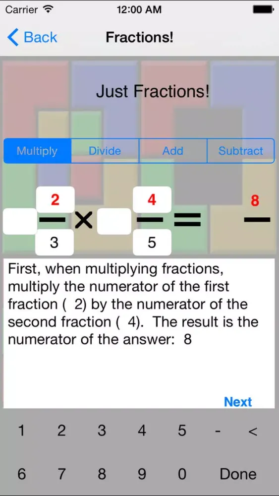 Captures d'écran de Just Fractions