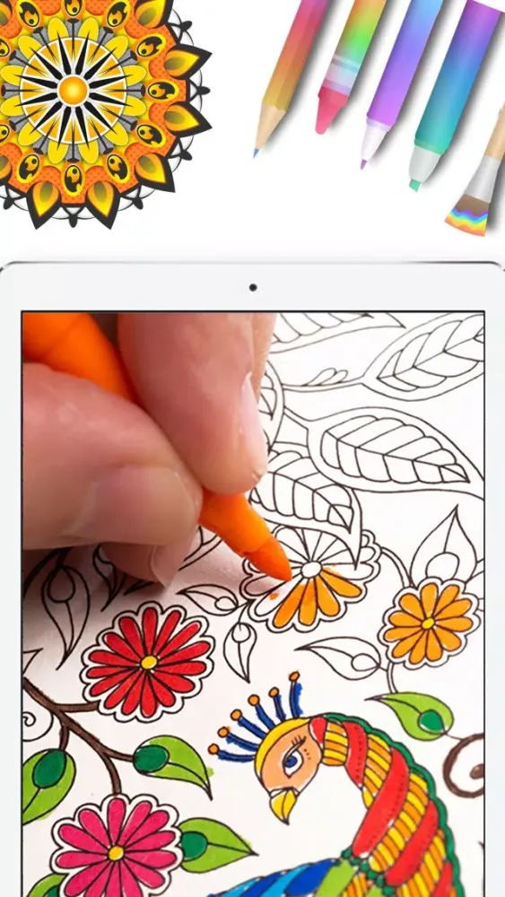 Princess And Floral Mandala For Release Stress And Anxiety Screenshots