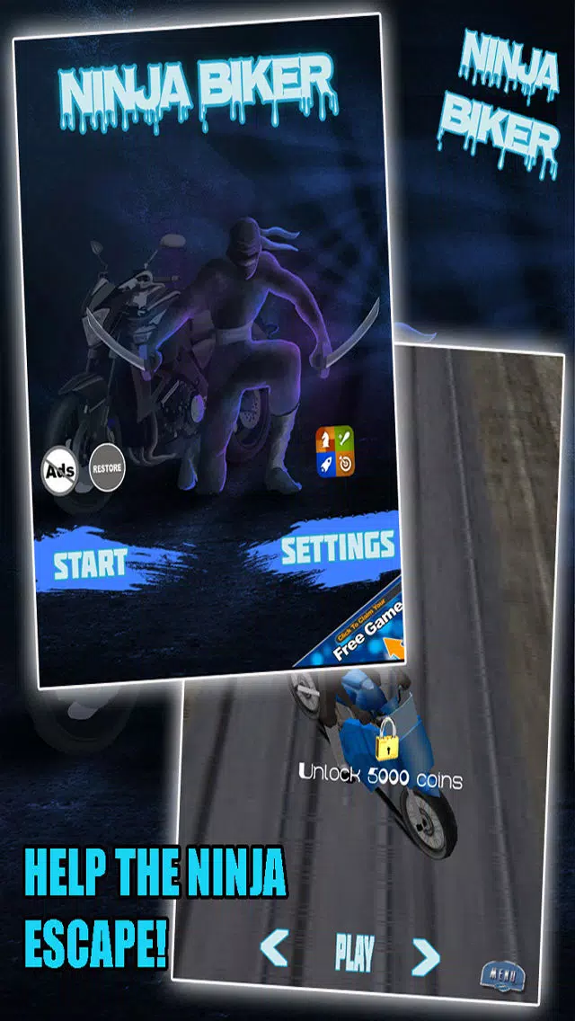 Capturas de pantalla de Ninja Biker - Highway to Train Track Rider