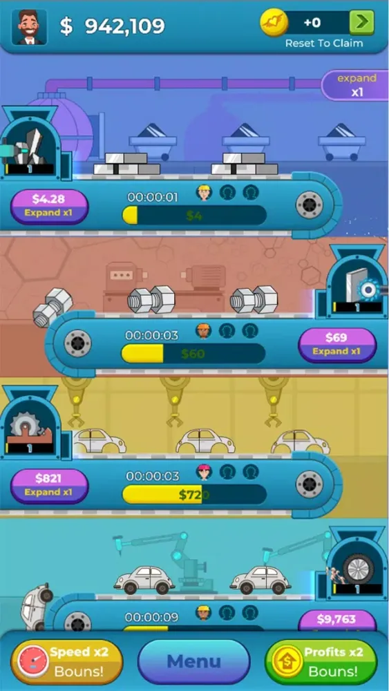 Tangkapan skrin Idle Production Line