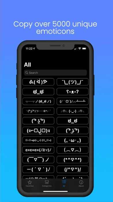 Capturas de tela do Emoticon Search