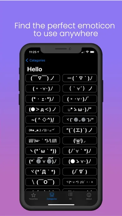 Capturas de tela do Emoticon Search