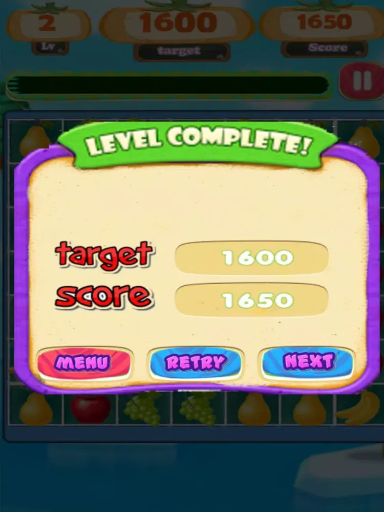 Tangkapan layar Fruit Pop Crush Plus 2018 iPad 