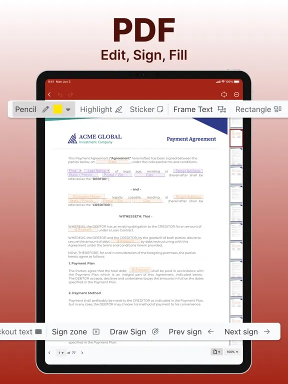 Office 7 iPad  سکرین شاٹس