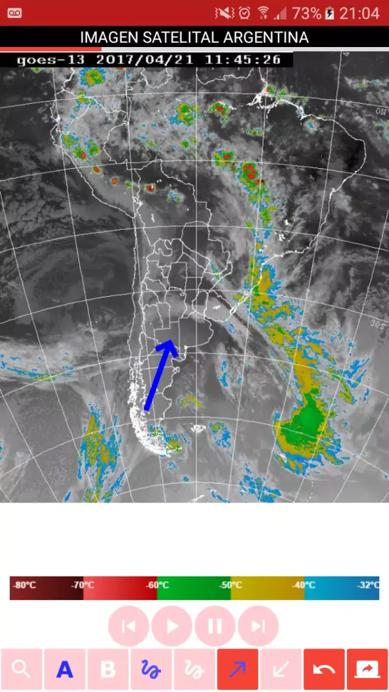 Tangkapan layar Meteorología Argentina