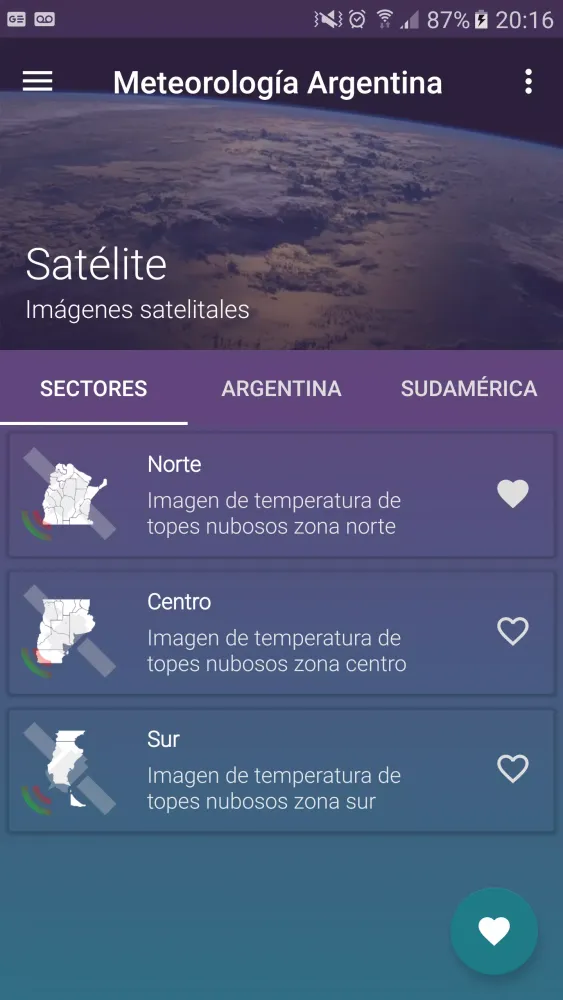 Tangkapan layar Meteorología Argentina