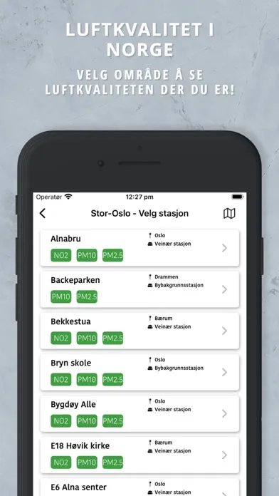 Luftkvalitet i Norge應用截圖