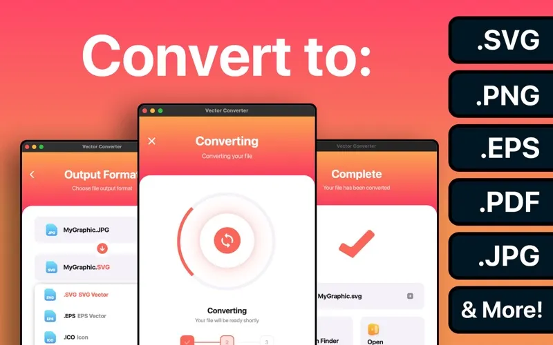 Capturas de tela do The Vector Converter