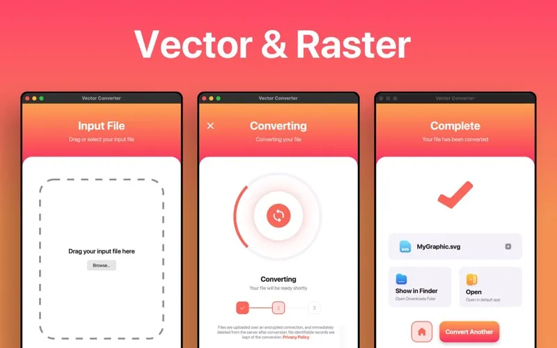 Capturas de tela do The Vector Converter