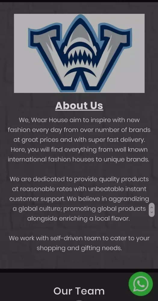 Zrzuty ekranu Wear House