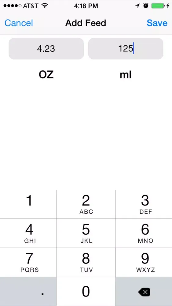 Zrzuty ekranu BabyFeed - A NICU Parent's Daily Feed Tallying App For Preemies