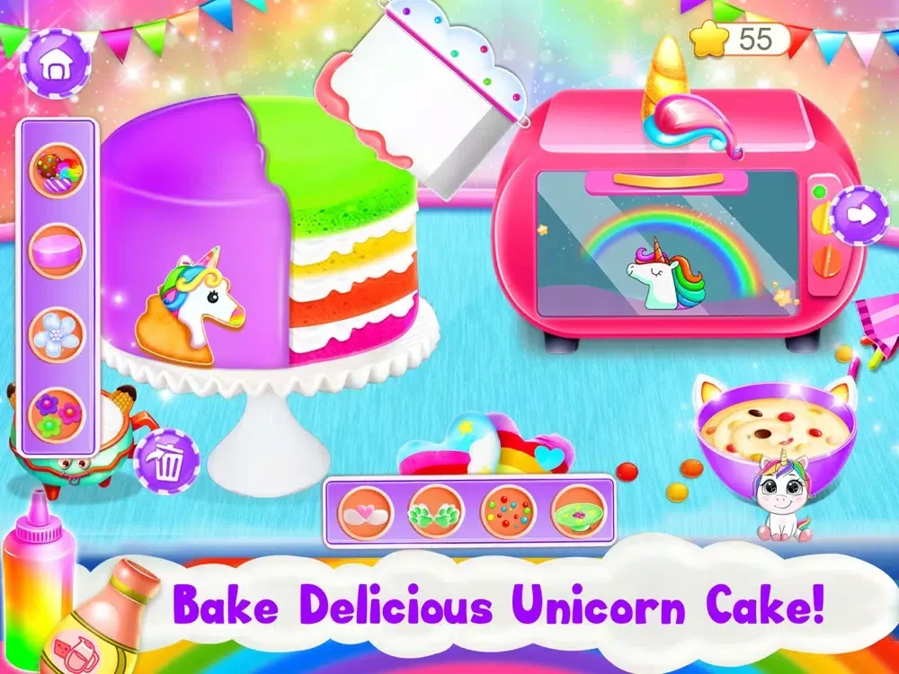 Capturas de tela do Unicorn Cake Making Kitchen iPad 
