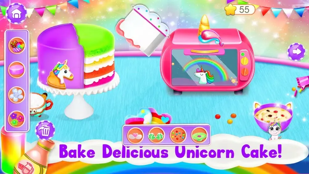 Capturas de tela do Unicorn Cake Making Kitchen