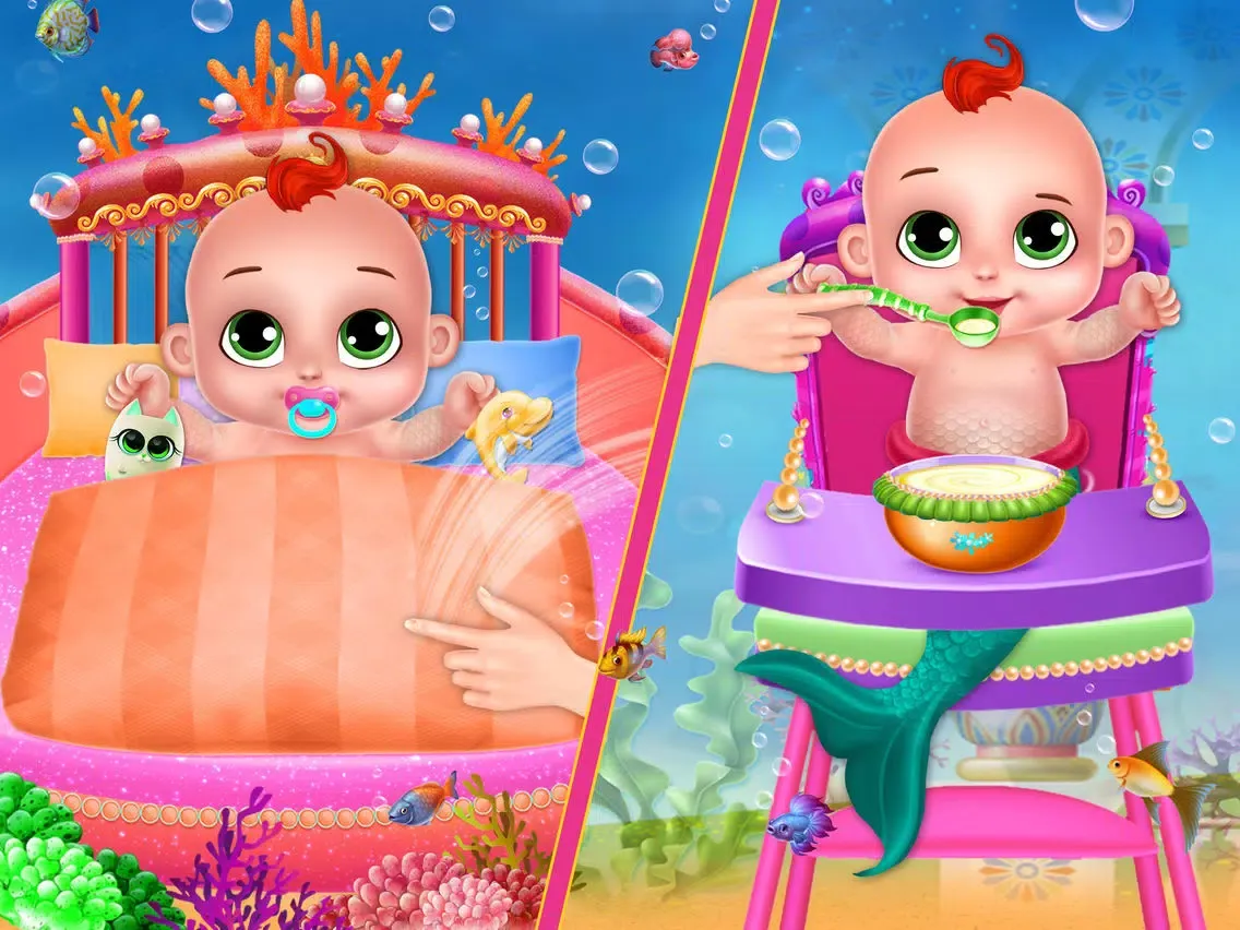 Little Mermaid Cute Baby Care iPad  Screenshots