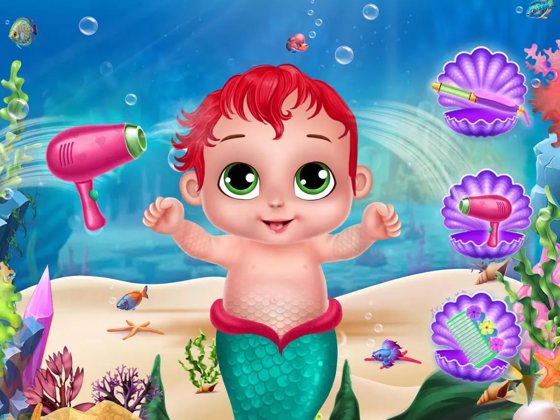 Little Mermaid Cute Baby Care iPad  Screenshots