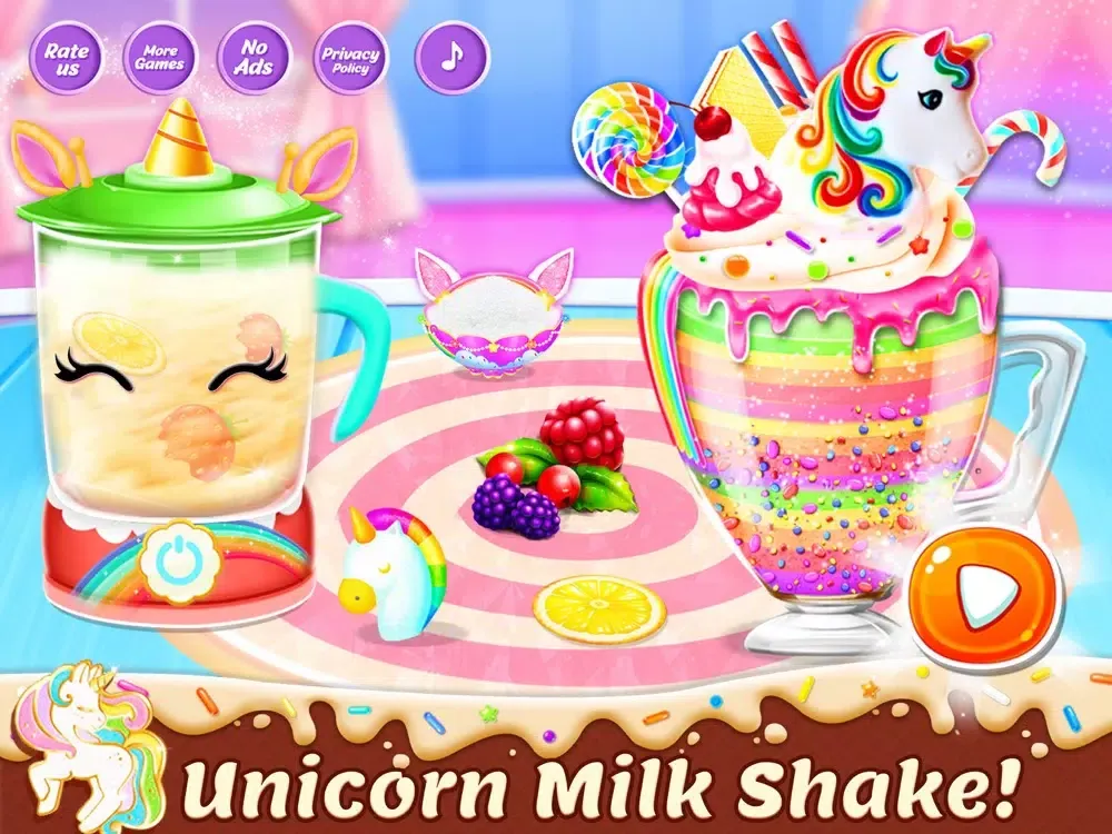 Tangkapan skrin Unicorn Milkshake Dessert Game iPad 