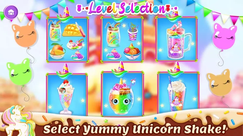 Tangkapan skrin Unicorn Milkshake Dessert Game