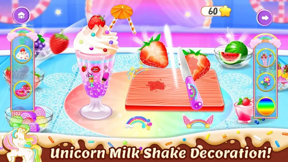 Tangkapan skrin Unicorn Milkshake Dessert Game